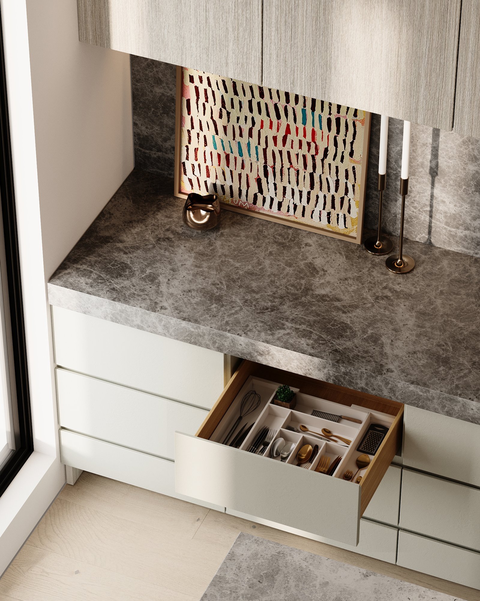 Light-filled Kitchen Benchtop & Drawer