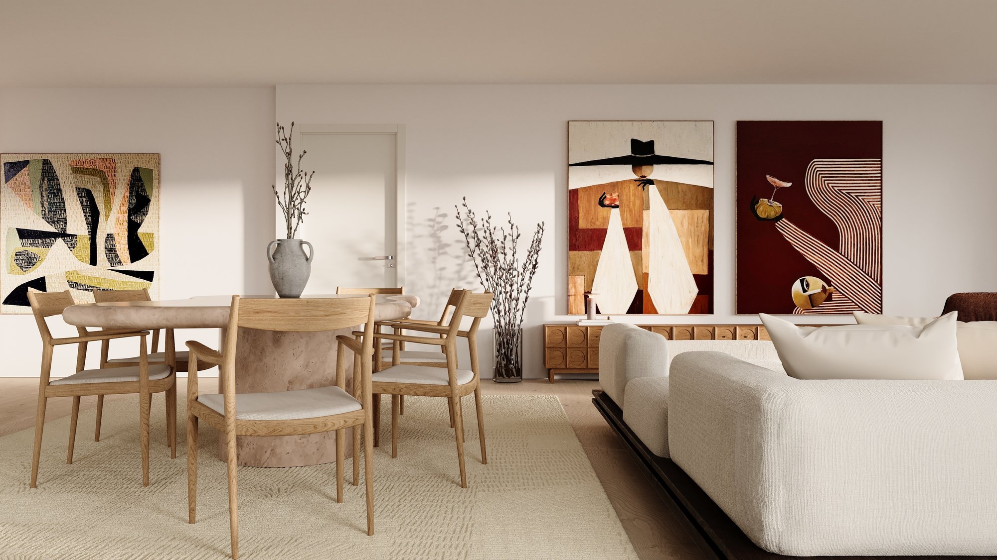 Light-filled Living-Dining Area