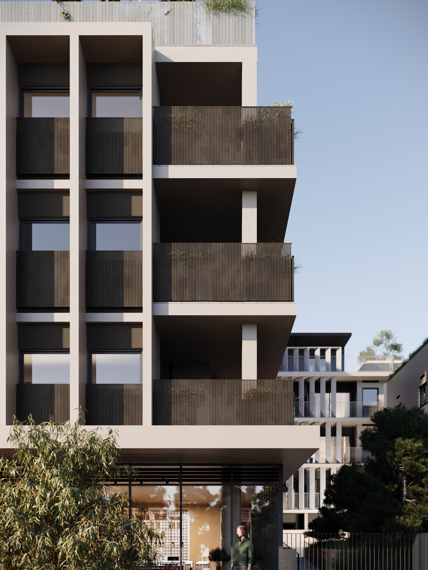 Close-Up Shot of the Front Building